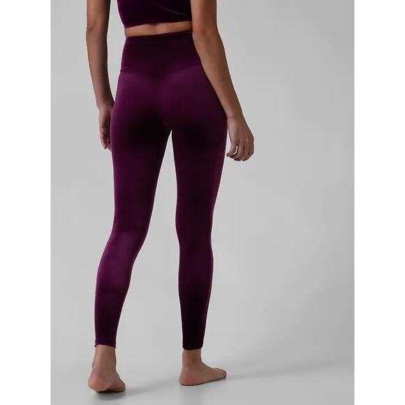 Athleta Elation Velvet High Rise Pull On Leggings in Century Plum M - Picture 2 of 12